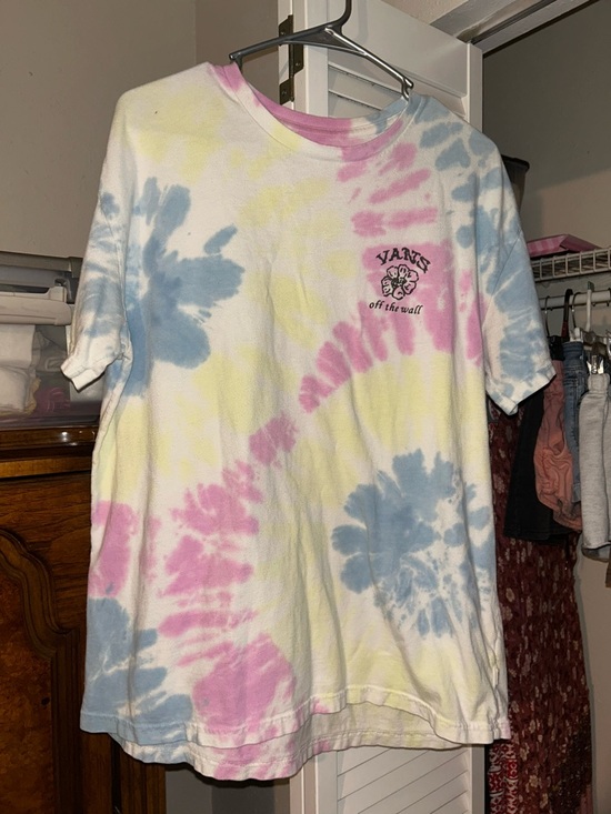 Vans Tops - Vans Women’s Tie-Dye Graphic Tee in Pastel Pink/Blue/Yellow